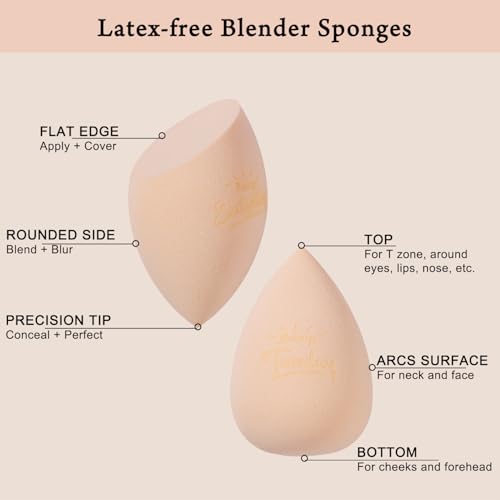 image for Real Perfection Makeup Sponge Set Blender Sponges, Latex-Free Beauty M
