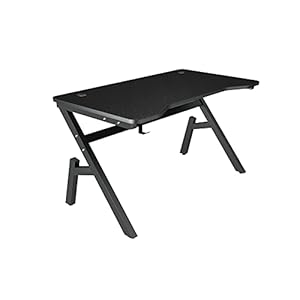 XEKE tafel, thuis kantoorcomputer, game computer tafel, schrijftafel, een cadeau voor gaming liefhebbers-Black with light||47 Inches
