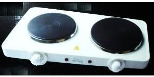 EUROSONIC Portable Electric Cooking Hob Twin Double Hot Plate Stove 2500W Table Top