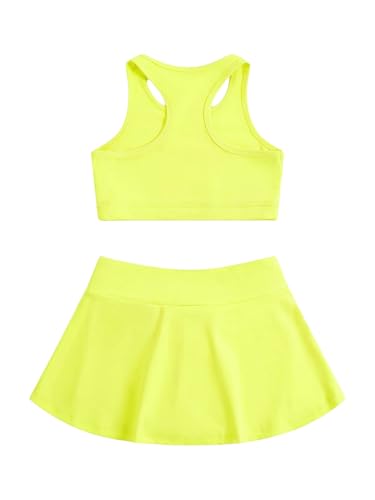 Image of SOLY HUX Toddler Girl's 2 Piece Workout Outfits Lightweight Crop Tank Tops and Skort Athletic Set