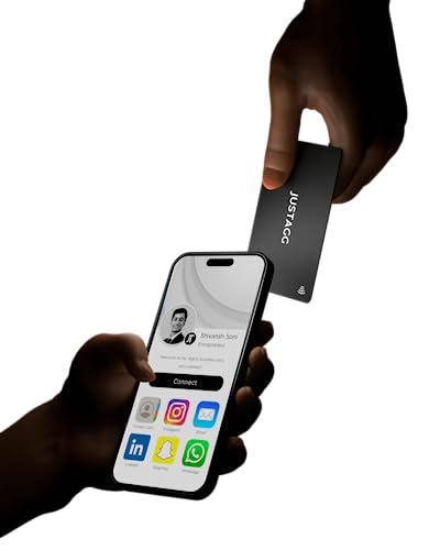 Image of Digital Business Card - Smart NFC Contact and Networking Card (Black) (White)