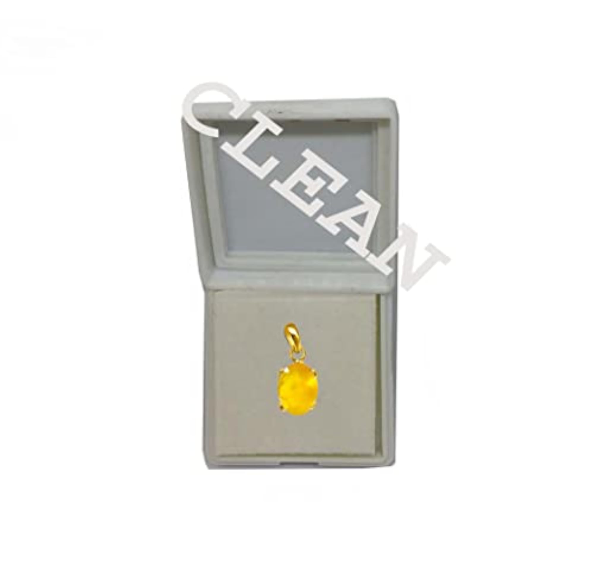 Women's 22K Gold Plated Yellow Sapphire Astrological Gemstone Pendant