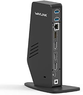 WAVLINK USB 3.0/USB C Dual 4K Display Laptop Docking Station with DisplayPort and HDMI for Windows and macOS (Dual 4K DisplayPort & HDMI, Gigabit Ethernet, Audio, 5 USB Ports)