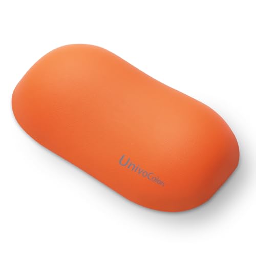 Image of UnivoColors Design-Wave Wrist Rest, Artificial Sheepskin+Memory Foam+Ergonomic+Anti-Slip Gel, Resilience Support during Work and Gaming,Mouse Accessory,Tangerine