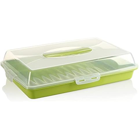 Recipiente para pasteles con tapa transparente y asa de transporte Cover