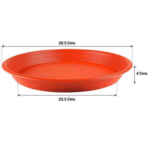 TrustBasket UV Treated Round Bottom Tray(Plate/Saucer) Suitable for 14 inch Round Plastic Pot-Terracotta Color-Set of 6 | Heavy Duty Highly Durable Plant saucer Gamla for Indoor Home Decor & Outdoor Balcony Garden