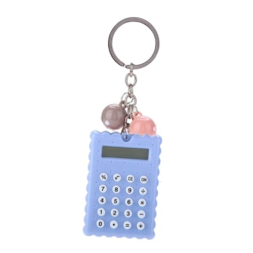 Piccola Calcolatrice Sospesa Calcolatrici Portatile Carino Biscotti Stile Portachiavi Color Caramella Tascabile 4 grigio viola