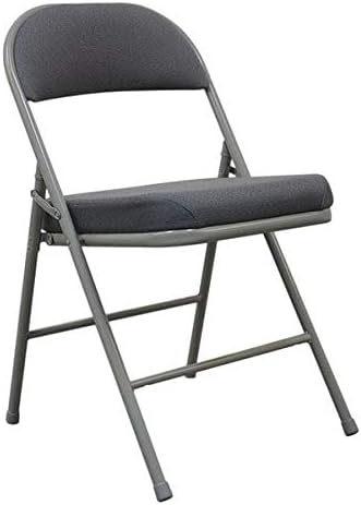 Padded Folding Chair, Gray, 300 lb.