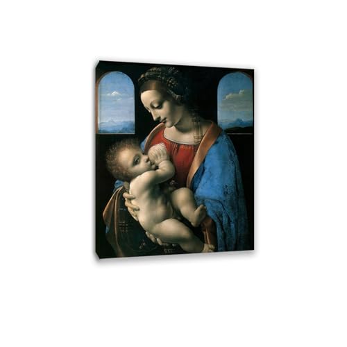 Tableaux sur toile de la Madone Litta 30x40 cm avec cadre pour décoration d'intérieur mural