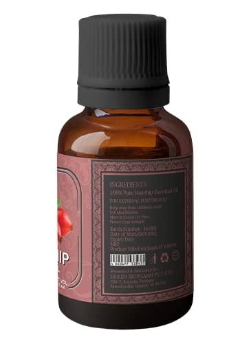 Image of Heilen Biopharm Rosehip Essential Oil - 15 mL Per Bottle Pack of 1,For Skin Rejuvenation Nourishment & Overall Well Being (Rosa canina)
