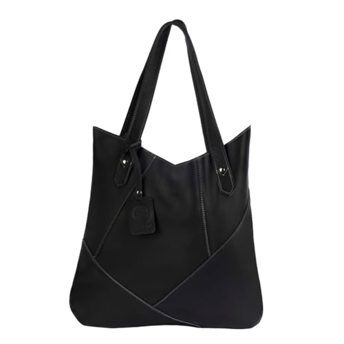 Bolsa de Ombro Feminina em Couro Legítimo Modelo Maria – Elegante e Atemporal, Leve, Resistente, com Fechamento em Zíper, Alta Capacidade – Para Trabalho, Dia a Dia e Eventos (Preto)