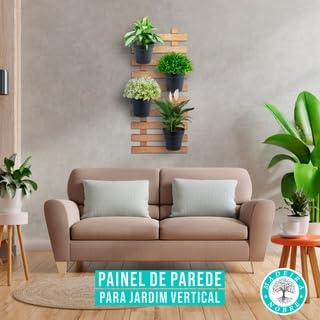 Painel vertical de madeira maciça para flores - floreira ripada 70x31cm