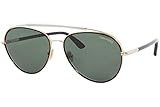 Longitud del puente: 16 cm. Tom Ford FT0748 52N 59-16-140 - Gafas de sol para hombre, color habana oscuro, lentes verde