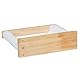 Relaxdays Katzenhängematte, Wand, hängendes Katzenbett, Plüsch, HBT: 17x39,5x32,5 cm, Katzenwandliege Holz, weiß/Natur