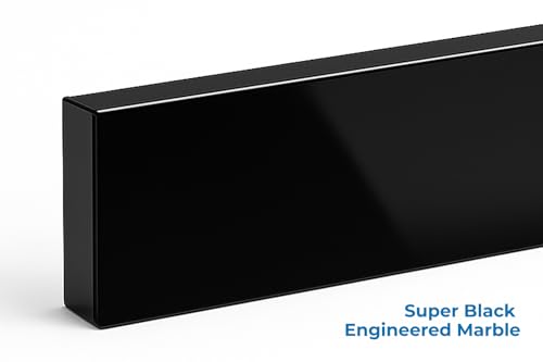 Image of Bathroom Vanity Sink Backsplash /Sidesplash (Super Black Engineered Marble, 4 inch x 22 inch)