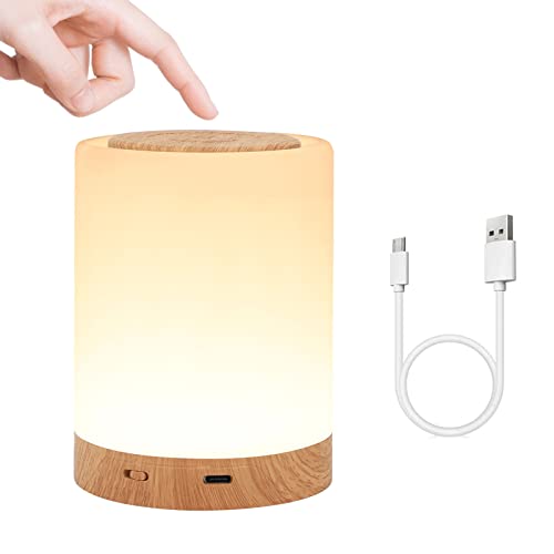 LOMUG Veilleuse LED, Lampe de Chevet Chambre, Lampe Nuit Tactile Rechargeable USB Portable Mini Lampe de Table Cadeau pour Enfants Adulte pour Chambre à Coucher, Salle de Bébé et Salon Extérieur Lampe Cover