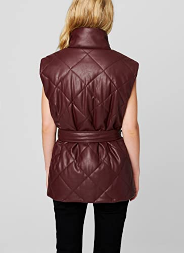 [BLANKNYC] Womens Vegan Leather Quilted Vest With Self Belt3
