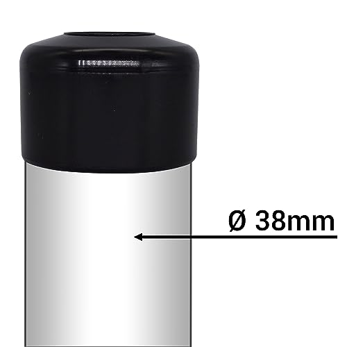 SKIR'CO (20 pcs) Fence Post Caps, Round 38 mm Black Plastic Caps for Round Fence Posts Fence Post Covers, Black RAL 9005 Colour - Image 4