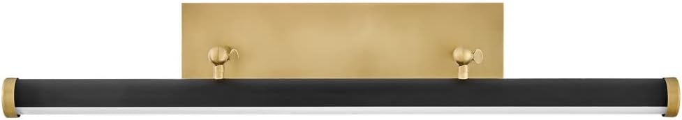 Hinkley Regis 32.5" Adjustable Integrated LED Accent Light, Picture Light Draws Attention to Art or Architectural Features, Install Up/Down, Acrylic Lens, Heritage Brass and Black Accent