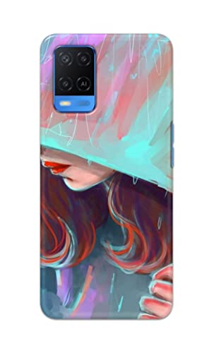 Image of PRINTFIDAA Pretty Woman Under The Umbrella Painting Printed Designer Hard Case for Oppo A54 Back Cover -(e) RPM1007