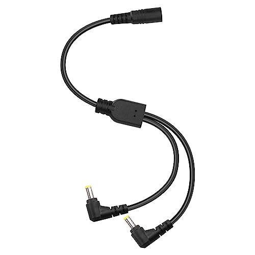 GINTOOYUN DC5525 Kabel rozdzielacza Y 18AWG DC 5,5mm x 2,5mm prosty żeński do podwójnego kąta prostego 90 stopni zasilacz do kamer, laptopów, routerów