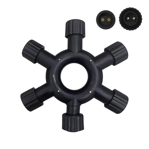 Dekofun Connecteur Guirlande Exterieure, 1 vers 5 Connecteur 2 Broches, Imperméable Séparateur...