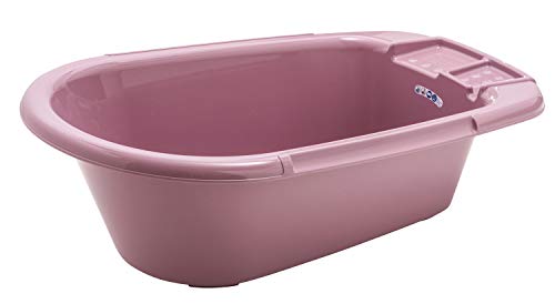 Rotho Babydesign Bathtub with Hose, 0-12 Months, Bella Bambina, Fantastic Mauve (Deep Pink), 20020 0288
