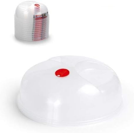 Microwave Splatter Ventilated Cover - Microwave Cover for Foods BPA-Free, Microwave Plate Cover Guard Lid with Handle, Adjustable Steam Lids - 24.5 cm plate