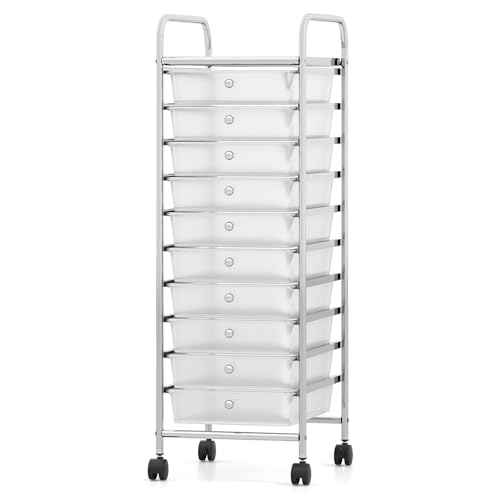RELAX4LIFE 10-Drawer Rolling Storage Cart, Utility Cart