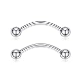 PEAKLINK G23 Titanium Nipple Barbell 14 Gauge Barbell Body Jewelry Internally Threaded Curved...