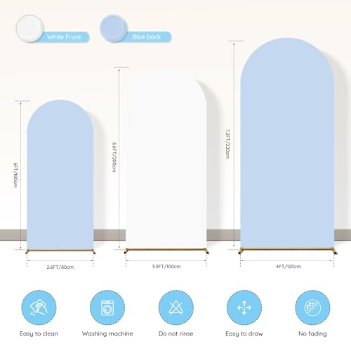 Funda elástica para arco fotográfico 6+6.6+7.2FT blanco y azul miniatura 2