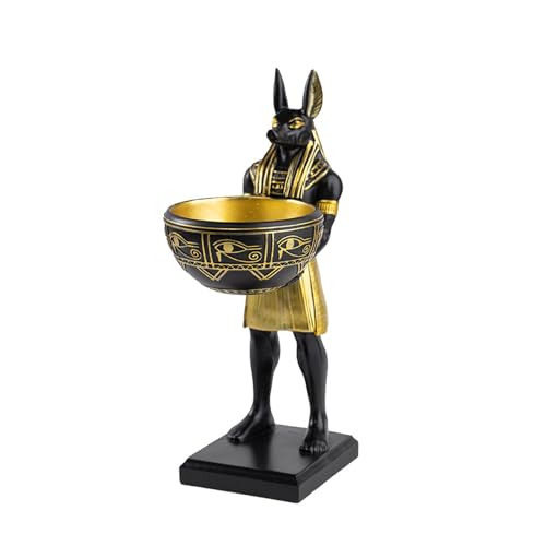 Estatua de Anubis con cuenco de resina 10 pulgadas