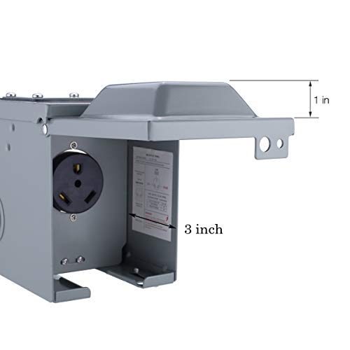 Miady 30 Amp 125 Volt Rv Power Outlet Box, Enclosed Lockable Weatherproof Outdoor Electrical Nema Tt-30R Receptacle Panel, For Rv Camper Travel Trailer Motorhome Electric Car Generator #TOP6