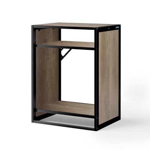 Image of LANDEN Metal Aquarium Cabinet 30 Gallon Fish Tank Stand, Beige Oak