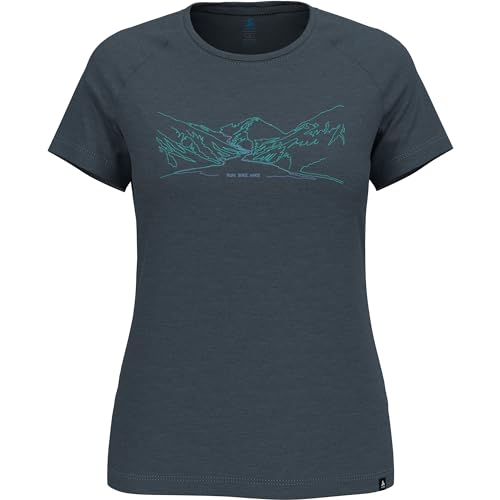 T-shirt de sport Odlo femme XS vert pour course à pied et randonnée