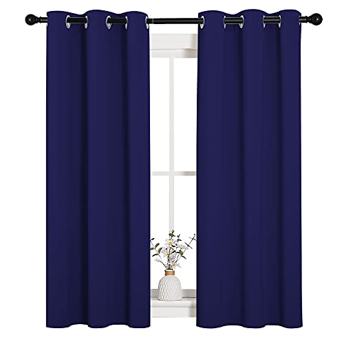 Image of NICETOWN Blackout Curtain Panels, Window Treatment Energy Saving Thermal Insulated Solid Grommet Blackout Drapes /Draperies (Royal Blue, 1 Pair, 34 by 54)