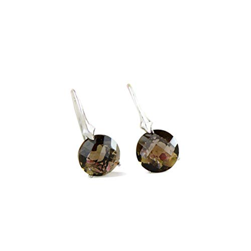 Boucles d'oreilles S925 style chinois en quartz citron facetté