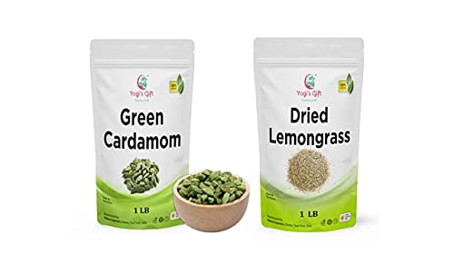 Multi Pack | Green Cardamom Pods + Dried Lemongrass For Bundle | 16 Oz Each #TOP25