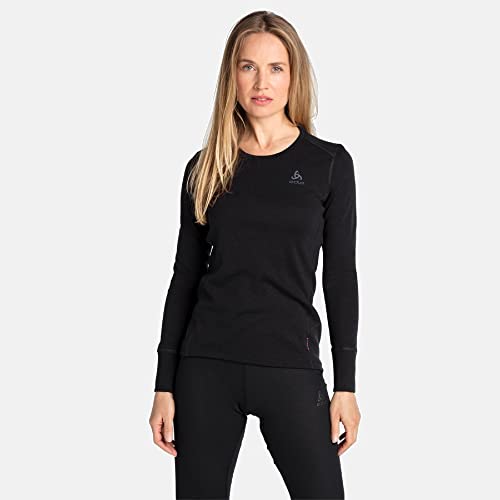 Odlo Women's Merino 260 Baselayer Crew Long Sleeve, Black, Large #TOP20