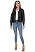 Fahsyee Women Faux Leather Blazer, Moto Biker Short Shirts Loose Fit Shacket with Long Sleeves Button Casual Jacket Black Plus Size S