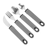 SOPOTUTU Vajilla Para Personas Mayores Adaptable Antideslizante Mango Antivibración Para Discapacitados