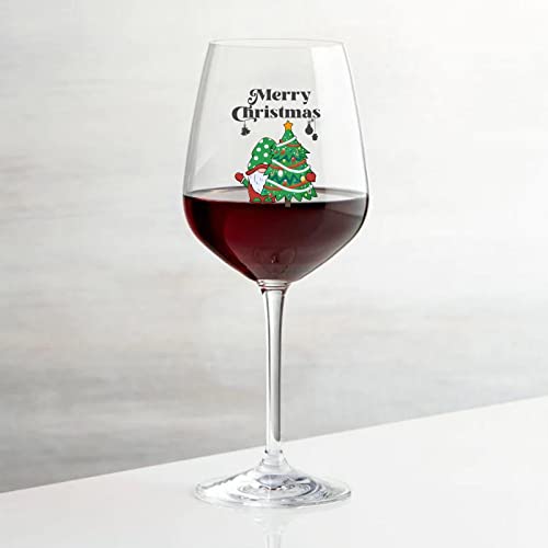 Verres à vin de Noël de 481g en verre haute clarté avec gnomes dessinés - 4