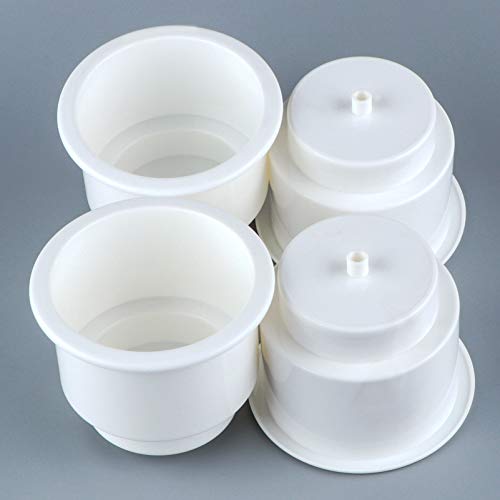 4Pcs Cup Holder Plastic Pocket Recessed Insert Universal with Drain for Boat RV Car Truck Sofa Game Table Marine Camper