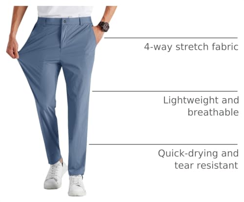Image of Runcati Mens Stretch Golf Pants Casual Dress Pants Work Trousers