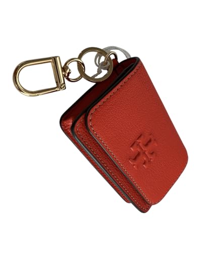 Tory Burch Women's Thea Texrured Leather Flap Card Case Wallet (Poppy Red)2