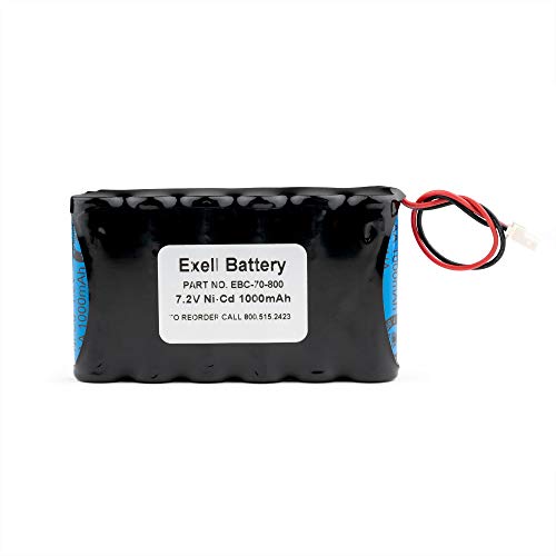 Exell Nickel-Cadmium Back-Up Battery for Security Alarm Systems, 7.2 Volts, 800 Milliamp Hours for Security Alarm Systems for Walynx-RCHBSC, RCHB-SC,C8-B33, MS104, EBC-70, EBC-70-800