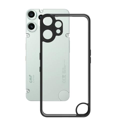 Image of RIGGEAR Shockproof Tough Hybrid Armor Back Cover Case for CMF by Nothing Phone 2 Pro /CMF Phone 2 Pro (Clear PC and Black TPU Bumper)