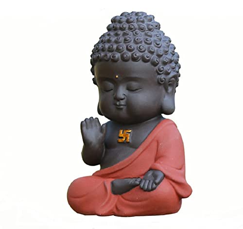 Figura decorativa Buda Zen de cerámica para meditación miniatura 2