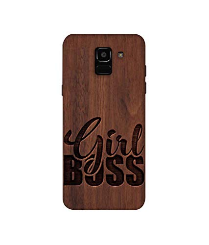 Image of Amazon Brand - Solimo Designer Girl Boss On Wood 3D Printed Hard Back Case Mobile Cover for Samsung Galaxy J6