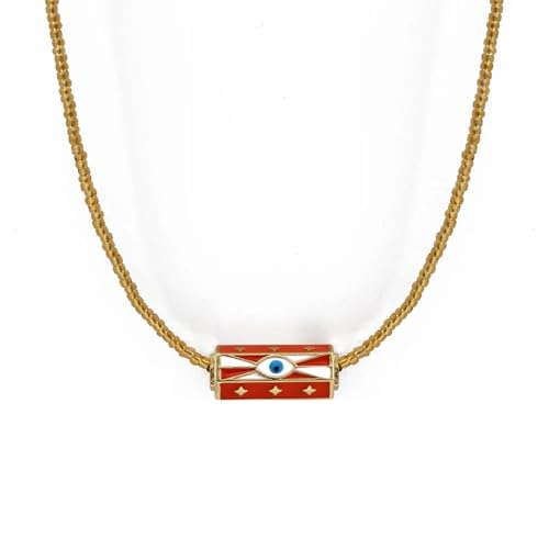 Collier œil bleu mauvais œil pour femme avec longue chaîne perlée et pendentif porte-bonheur